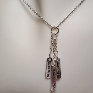 925 Silver Hope Believe Dream Giani Bernini Charm Necklace